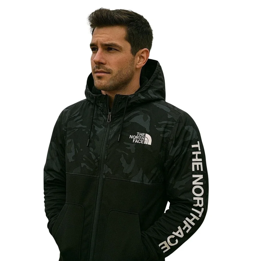 The North Face Men's Lightweight JacketBlack half Camo Men's‎ S